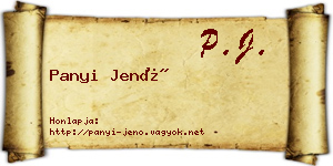 Panyi Jenő névjegykártya